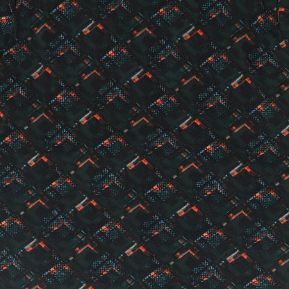 CC Womens Green Geometric Viscose Basic Blouse Size L Round Neck - Knot Front