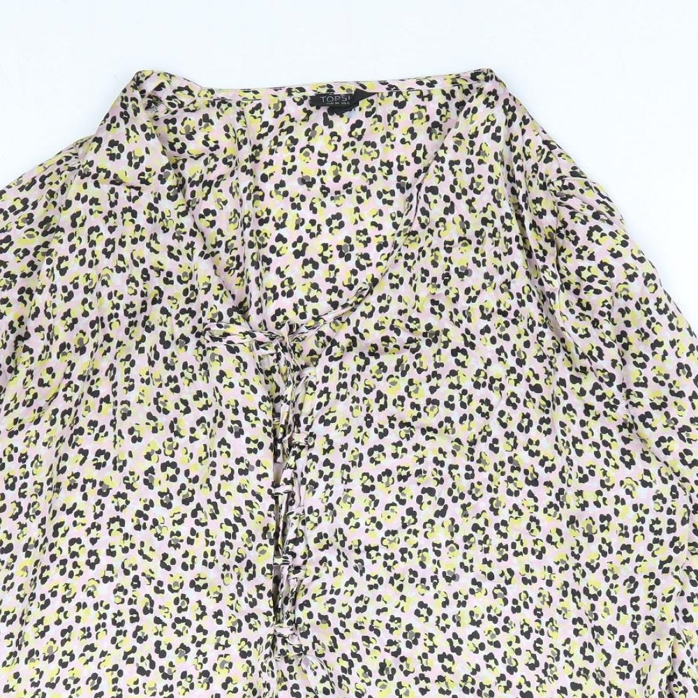 Womens UK Size 10 Topshop Multicoloured Basic Blouse