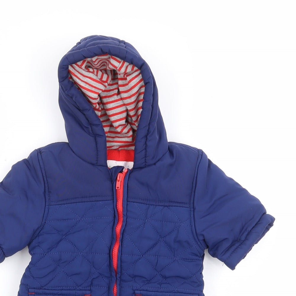 Mini Club Baby Blue Parka Snowsuit Size Newborn Zip