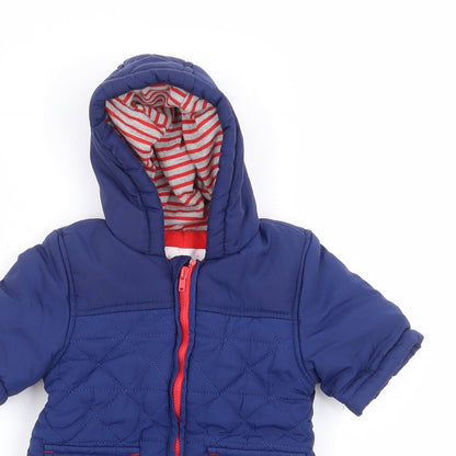 Mini Club Baby Blue Parka Snowsuit Size Newborn Zip