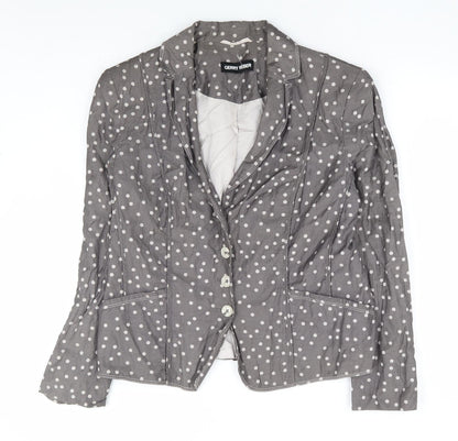 Gerry Weber Womens Grey Polka Dot Jacket Blazer Size 14 Button