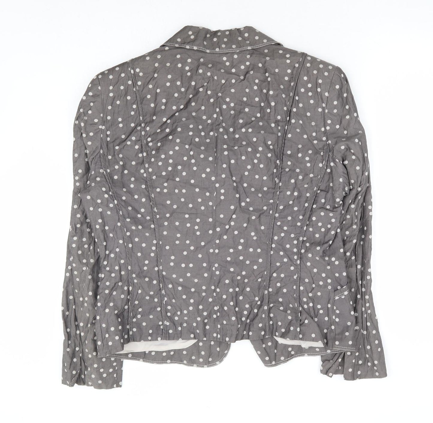 Gerry Weber Womens Grey Polka Dot Jacket Blazer Size 14 Button