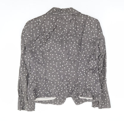 Gerry Weber Womens Grey Polka Dot Jacket Blazer Size 14 Button