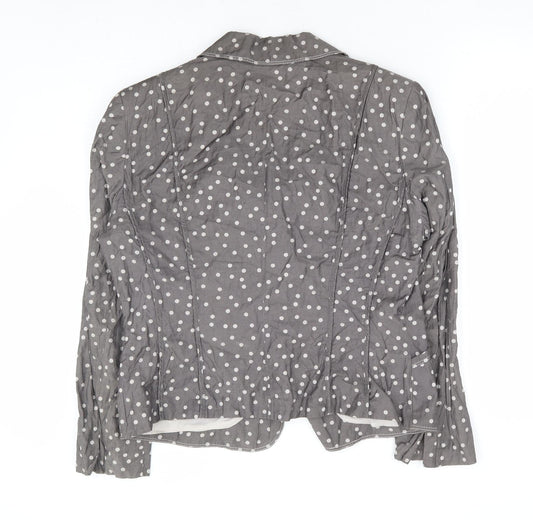 Gerry Weber Womens Grey Polka Dot Jacket Blazer Size 14 Button
