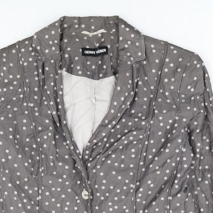 Gerry Weber Womens Grey Polka Dot Jacket Blazer Size 14 Button