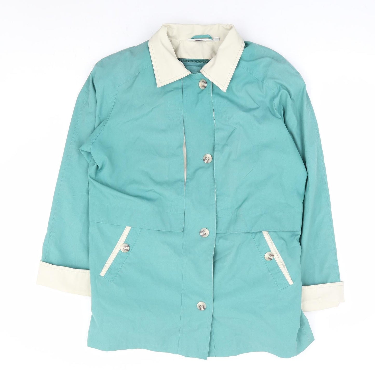 Damart Womens Green Jacket Size 14 Button