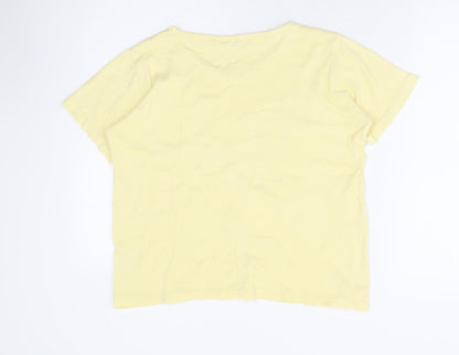 Womens UK Size 14 EWM Yellow Basic T-Shirt