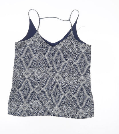 Womens UK Size 12 H&M Blue Cropped Blouse