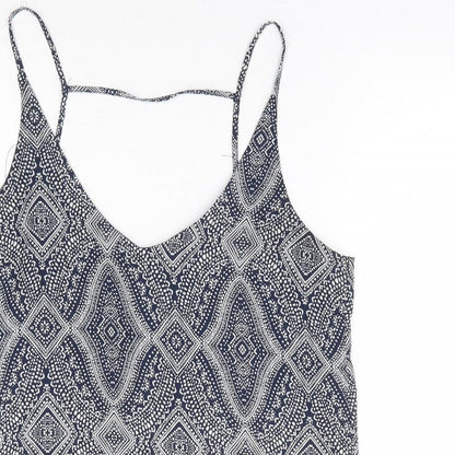 Womens UK Size 12 H&M Blue Cropped Blouse