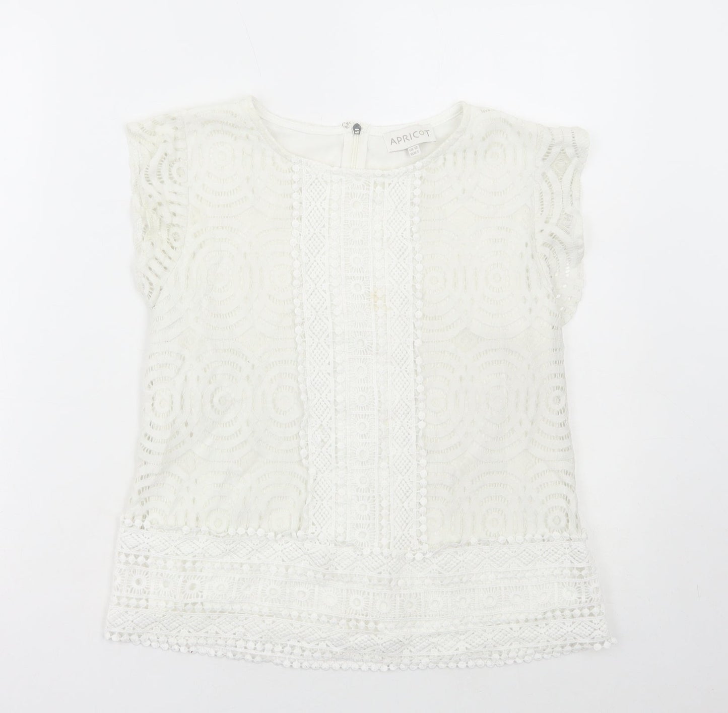 Womens UK Size 10 Apricot White Basic Tank