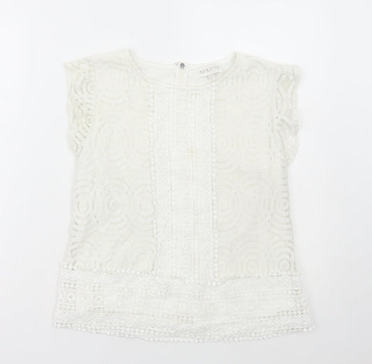 Womens UK Size 10 Apricot White Basic Tank