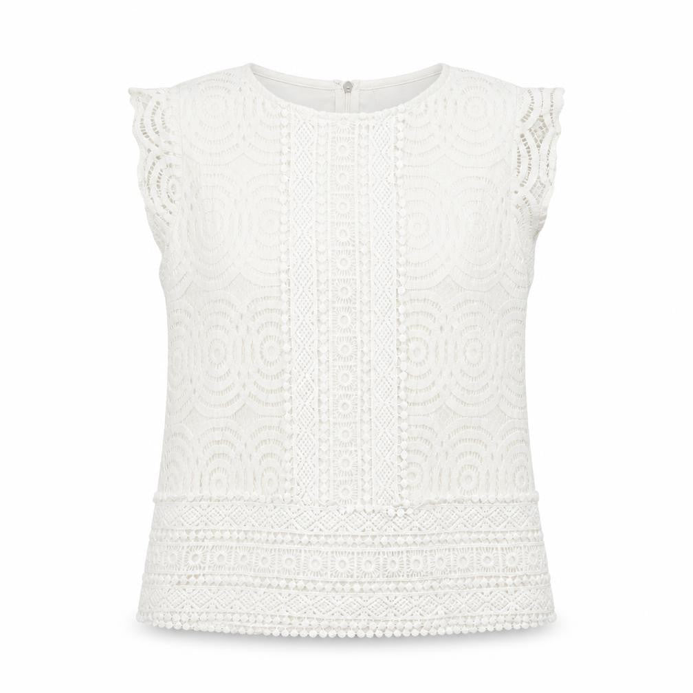 Womens UK Size 10 Apricot White Basic Tank
