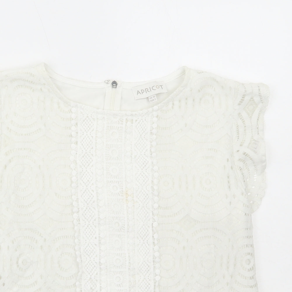 Womens UK Size 10 Apricot White Basic Tank