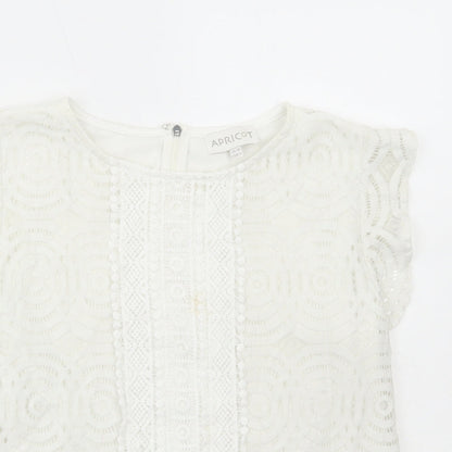 Womens UK Size 10 Apricot White Basic Tank