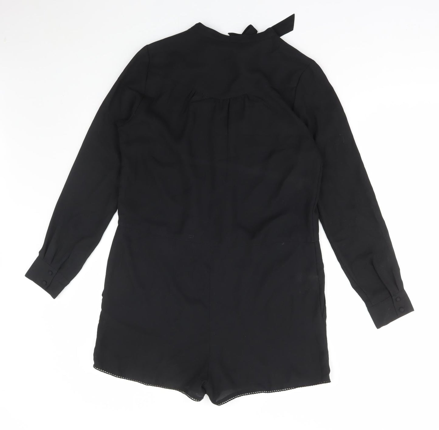 Limited Edition Womens Black Polyester Playsuit One-Piece Size 12 Button