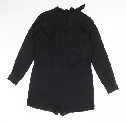Limited Edition Womens Black Polyester Playsuit One-Piece Size 12 Button