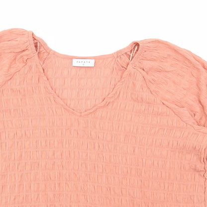 Matalan Womens Pink Polyester Basic Blouse Size 16 Scoop Neck - Seersucker