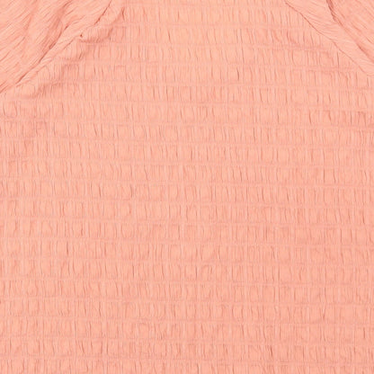 Matalan Womens Pink Polyester Basic Blouse Size 16 Scoop Neck - Seersucker