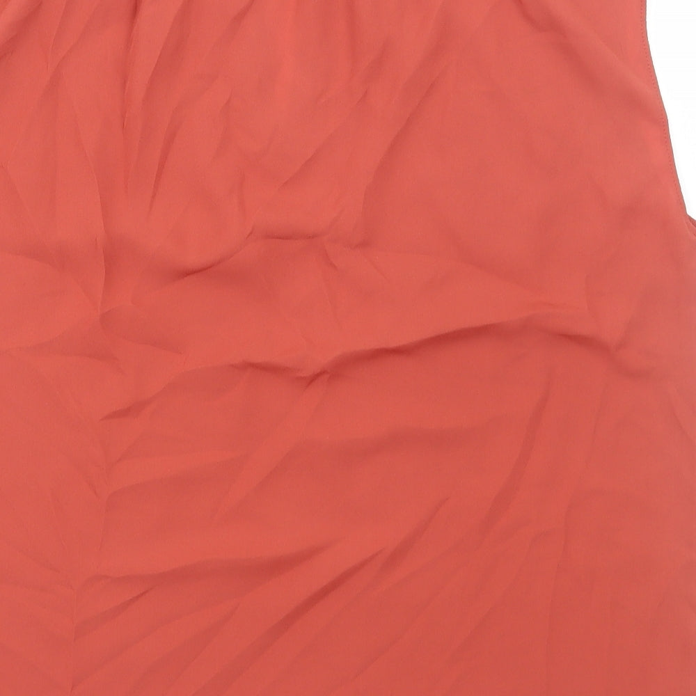 TU Womens Brown Polyester Basic Tank Size 12 V-Neck