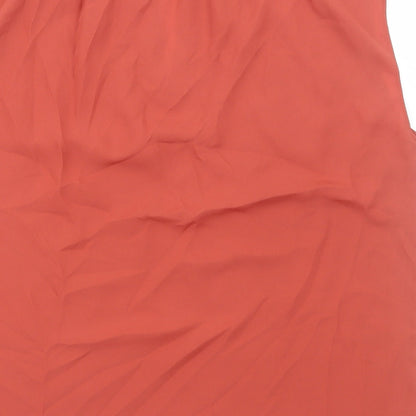 TU Womens Brown Polyester Basic Tank Size 12 V-Neck