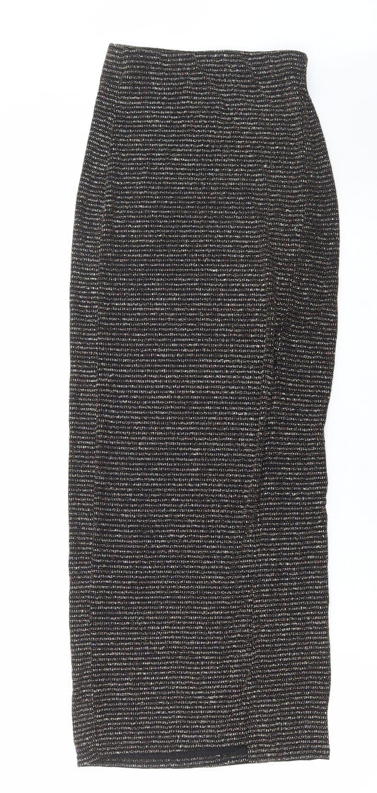 Miss Selfridge Womens Black Polyamide Maxi Skirt Size 4