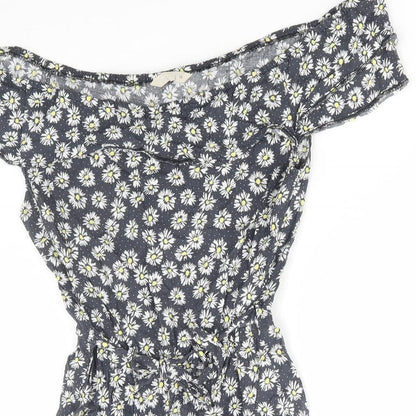 John Lewis Womens Multicoloured Floral Viscose Playsuit One-Piece Size 12 Pullover