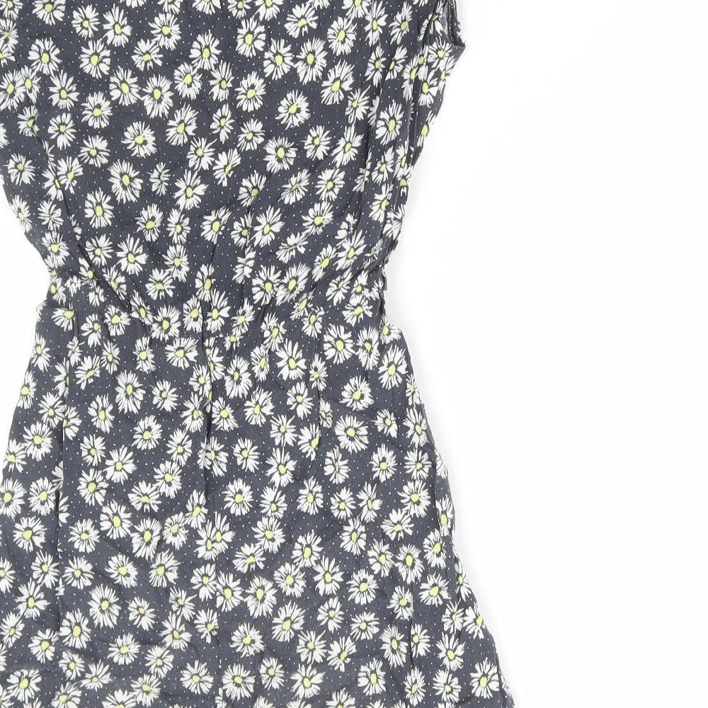 John Lewis Womens Multicoloured Floral Viscose Playsuit One-Piece Size 12 Pullover
