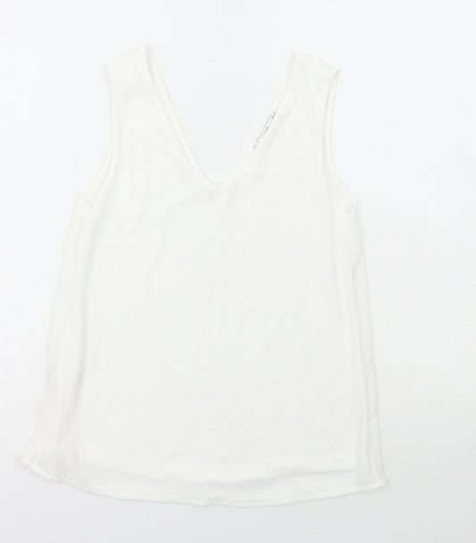 Womens UK Size XS MNG White Basic Tank