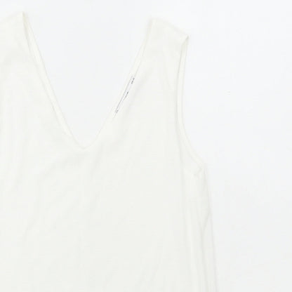 Womens UK Size XS MNG White Basic Tank