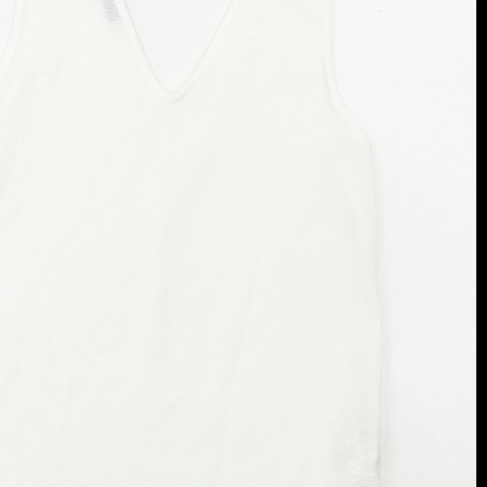Womens UK Size XS MNG White Basic Tank