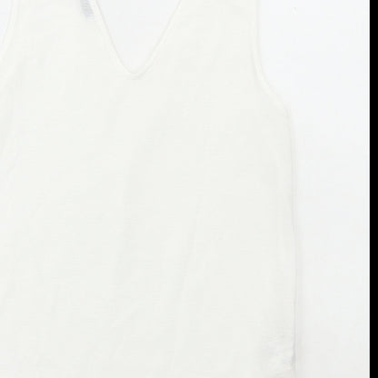 Womens UK Size XS MNG White Basic Tank