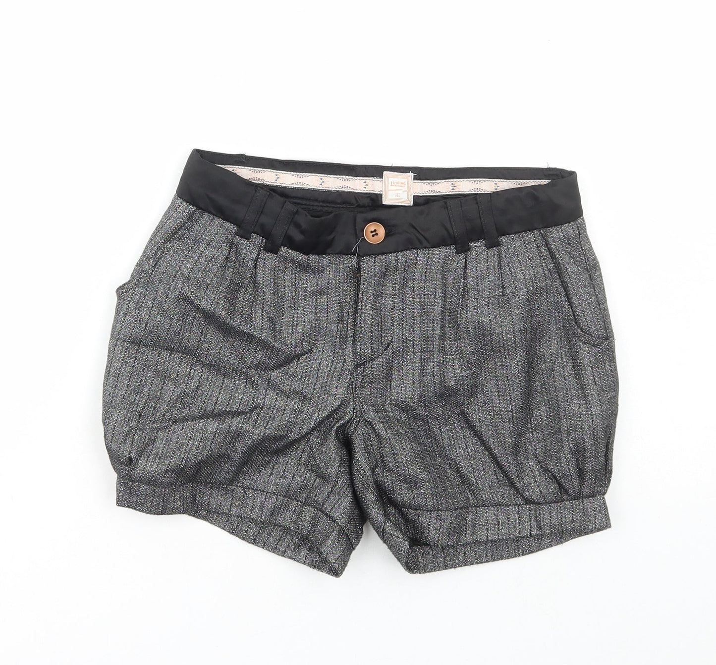 name it Girls Grey Polyester Hot Pants Shorts Size 11 Years Regular Buckle