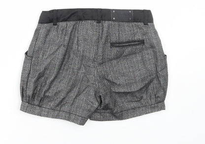 name it Girls Grey Polyester Hot Pants Shorts Size 11 Years Regular Buckle