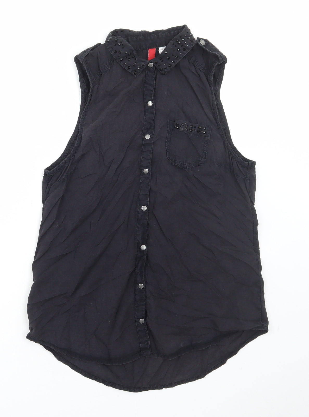 Womens UK Size 8 Divided by H&M Black Basic Tank