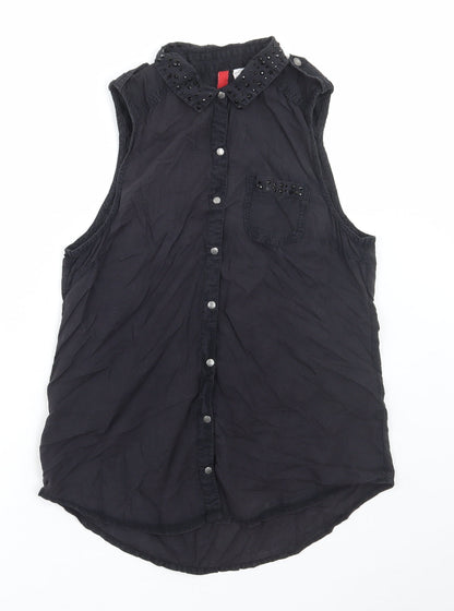 Womens UK Size 8 Divided by H&M Black Basic Tank