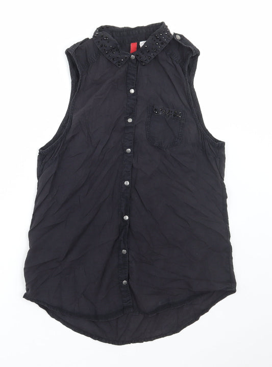 Womens UK Size 8 Divided by H&M Black Basic Tank