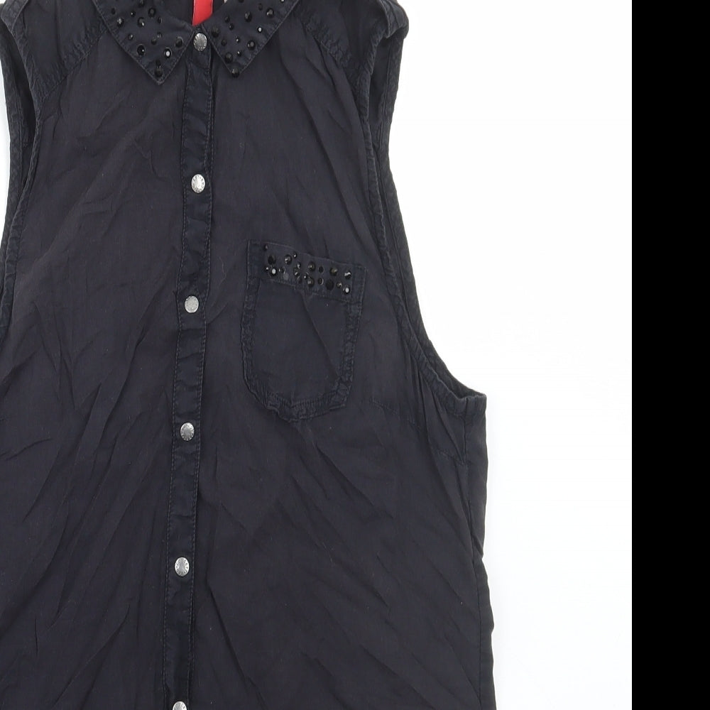 Womens UK Size 8 Divided by H&M Black Basic Tank