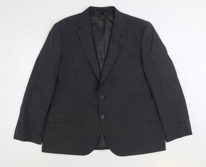 Marks and Spencer Womens Grey Wool Jacket Suit Jacket Size 46