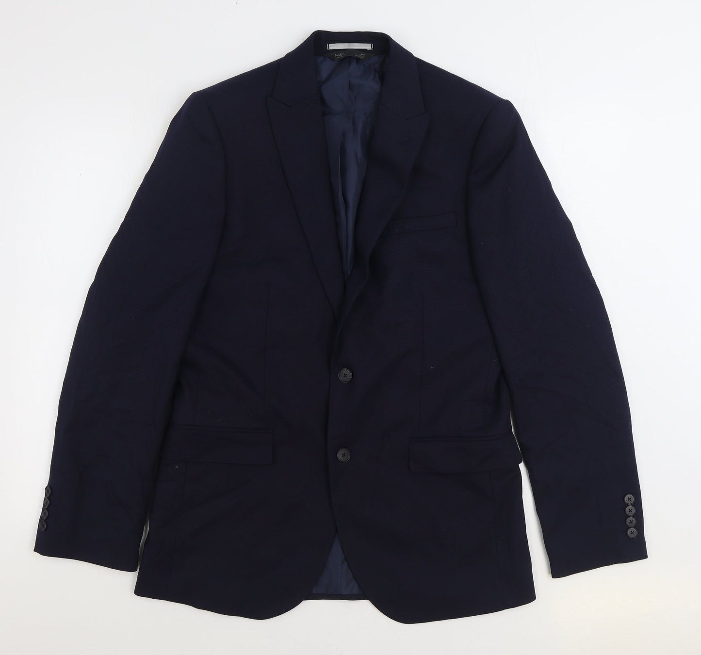 Mens UK Size 40 Marks and Spencer Regular Blue Suit Jacket
