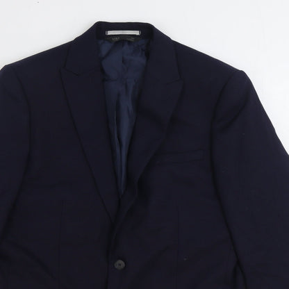 Mens UK Size 40 Marks and Spencer Regular Blue Suit Jacket