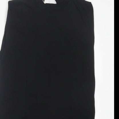 Mango Womens Black Polyester Tank Dress Size XS Crew Neck Pullover