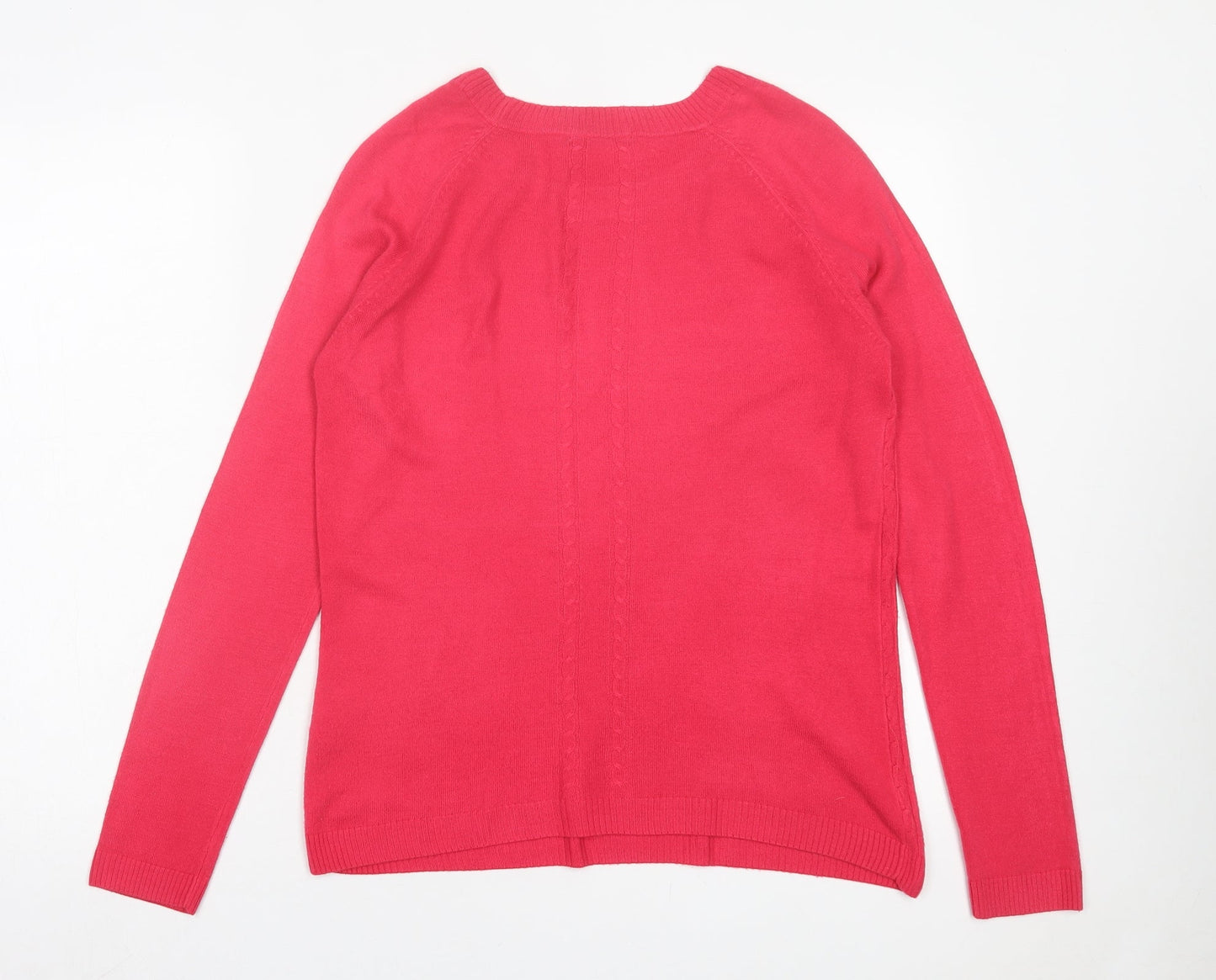 TU Womens Pink Crew Neck Acrylic Pullover Jumper Size 8