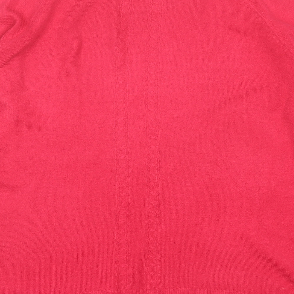 TU Womens Pink Crew Neck Acrylic Pullover Jumper Size 8