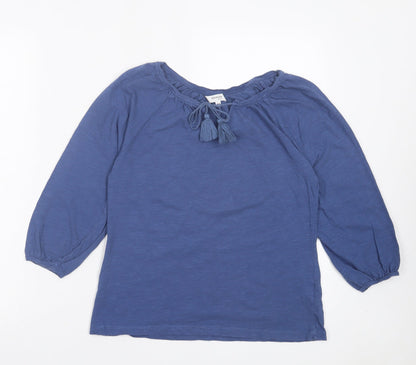 Formula Joven Womens Blue Cotton Basic T-Shirt Size 12 Boat Neck
