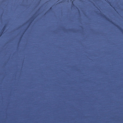 Formula Joven Womens Blue Cotton Basic T-Shirt Size 12 Boat Neck