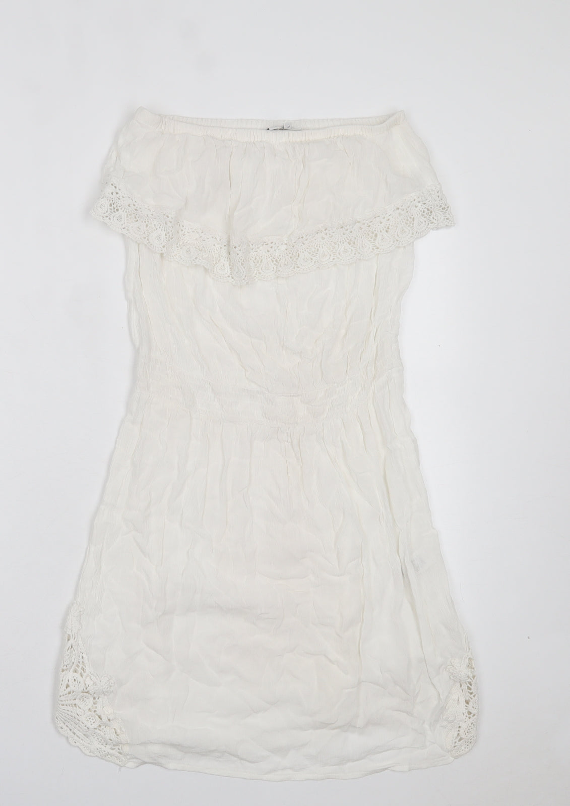 NEXT Womens White Viscose A-Line Size 8 Boat Neck Pullover