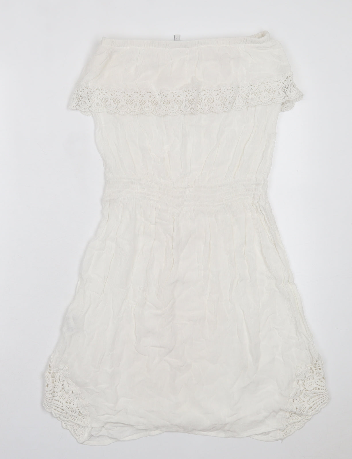 NEXT Womens White Viscose A-Line Size 8 Boat Neck Pullover