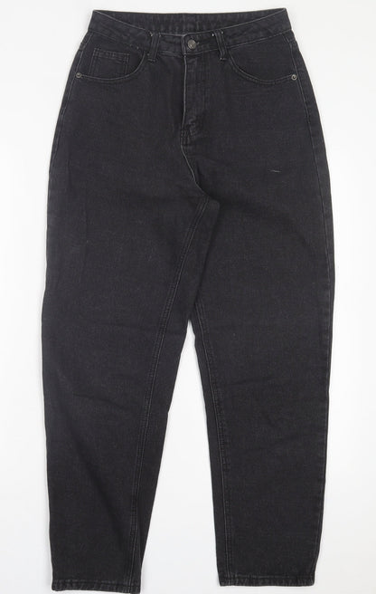 SheIn Womens Black Cotton Mom Jeans Size S L28 in Regular Button