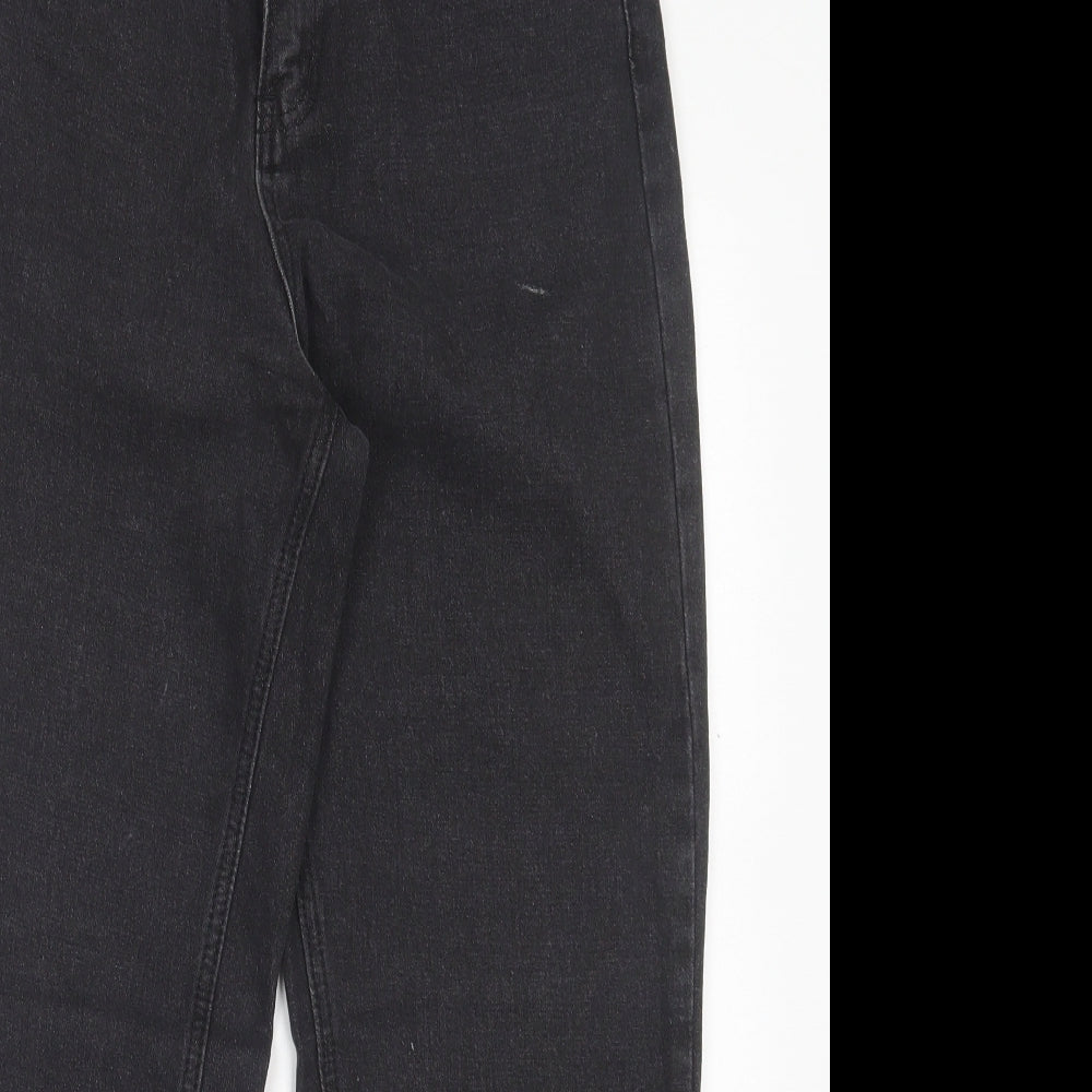 SheIn Womens Black Cotton Mom Jeans Size S L28 in Regular Button