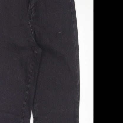 SheIn Womens Black Cotton Mom Jeans Size S L28 in Regular Button